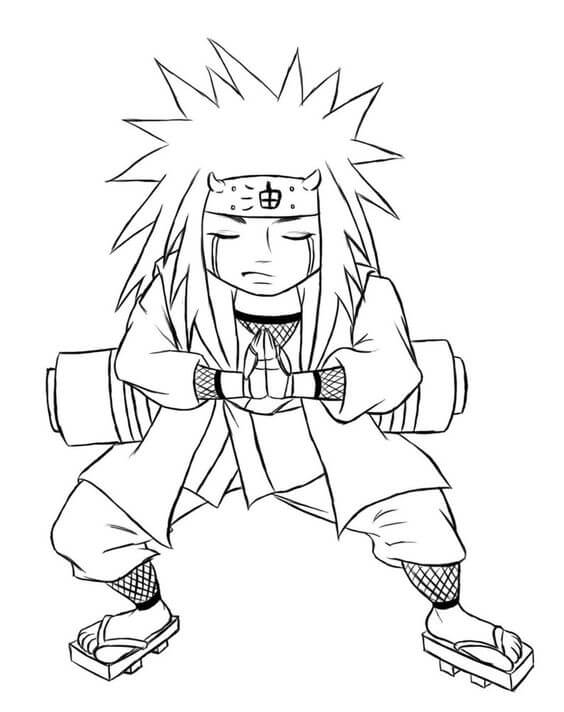 Dibujo de Jiraiya Tan Lindo para Colorear y Imprimir