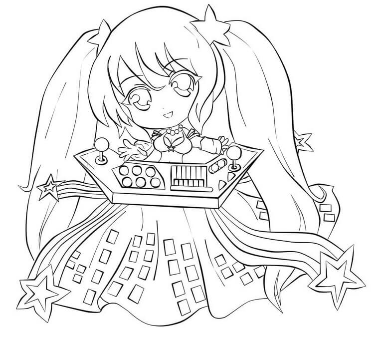 Dibujo de Linda Arcade Sona para Colorear y Imprimir