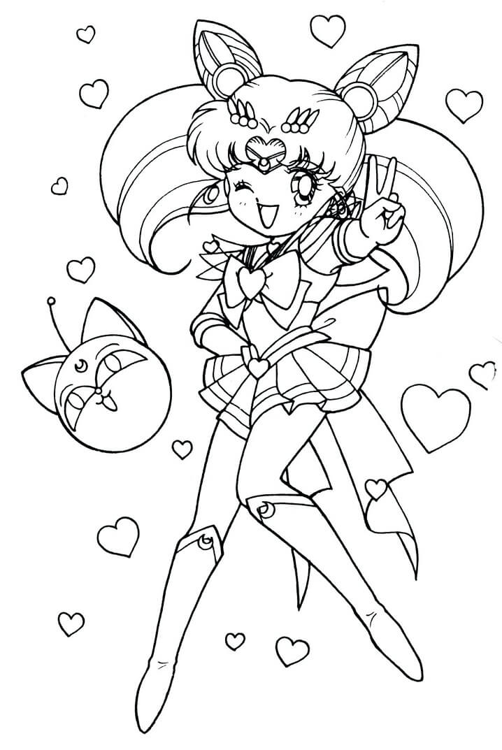 Dibujo de Preciosa Chibiusa para Colorear y Imprimir