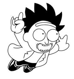 Dibujo de Rick Chibi 1 para Colorear y Imprimir