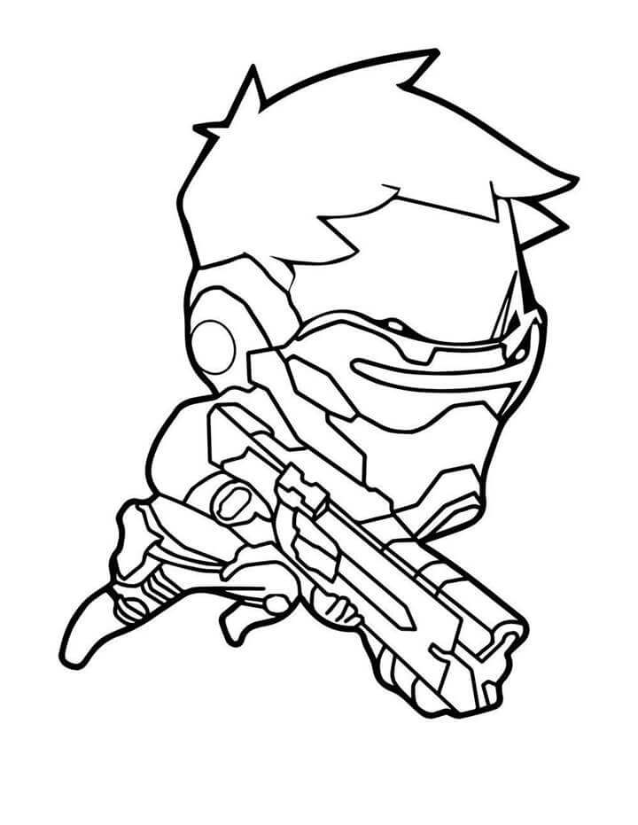 Dibujo de Supervisión Del Soldado Chibi para Colorear y Imprimir