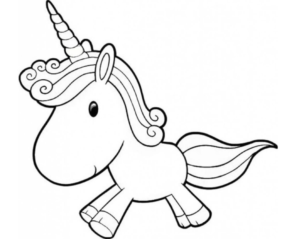 Dibujo de Unicornio Chibi para Colorear y Imprimir