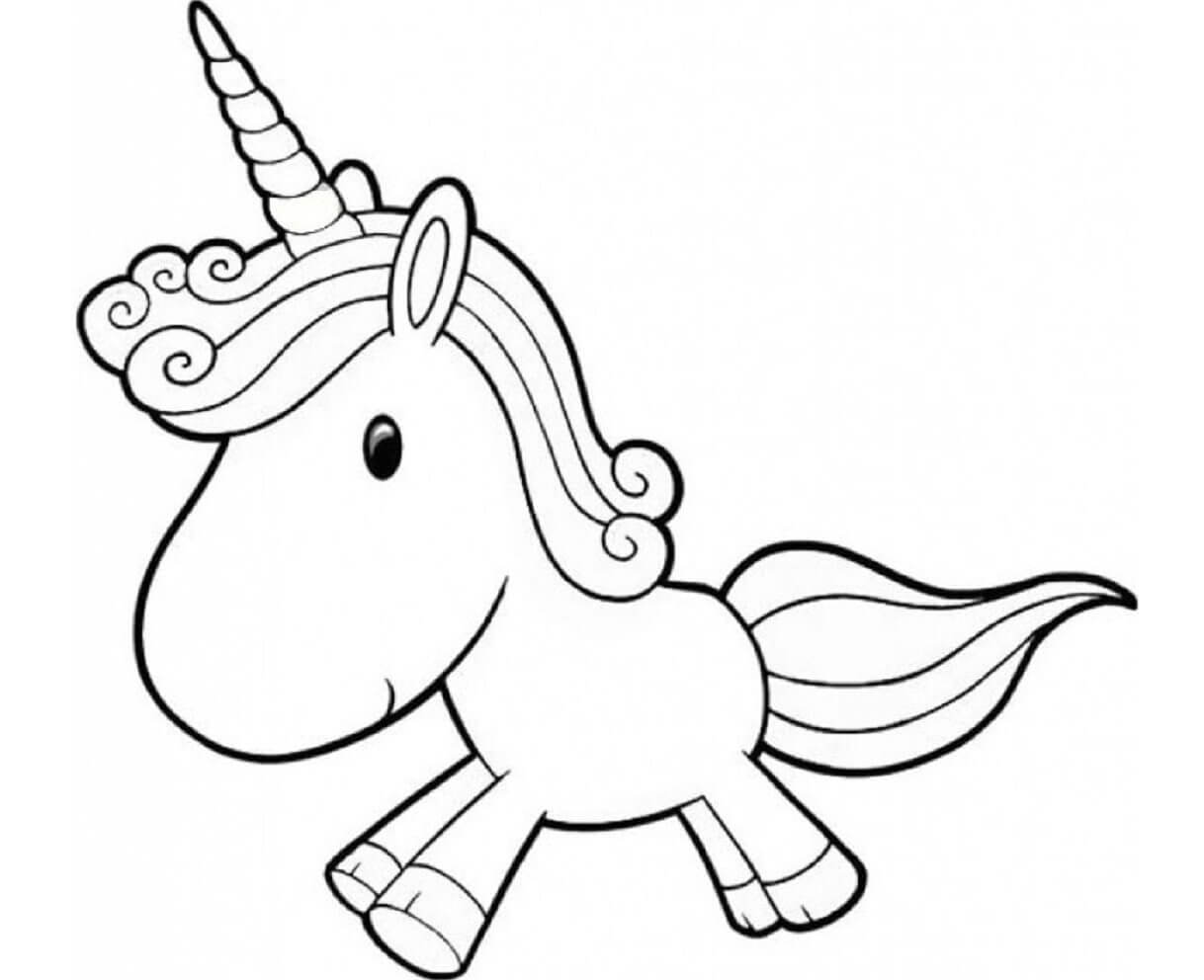 Dibujo de Unicornio Chibi para Colorear y Imprimir