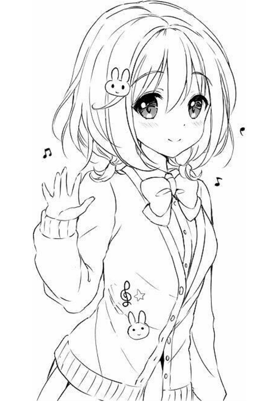 Chica Anime para Colorear