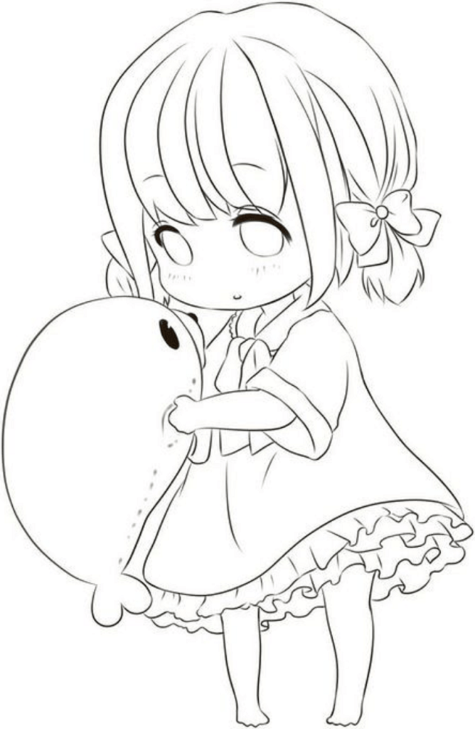 Dibujo de Niña Anime para Colorear y Imprimir