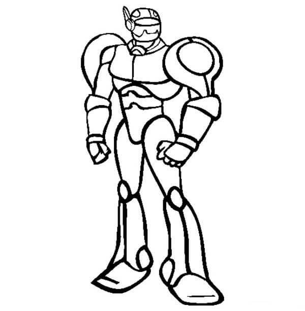 Dibujo de Chico Robot Basíco para Colorear y Imprimir