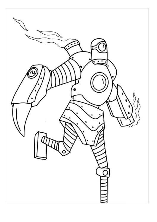 Dibujo de Chico Robot Corriendo para Colorear y Imprimir