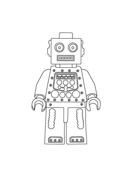 Dibujo de Chico Robot Lego para Colorear y Imprimir