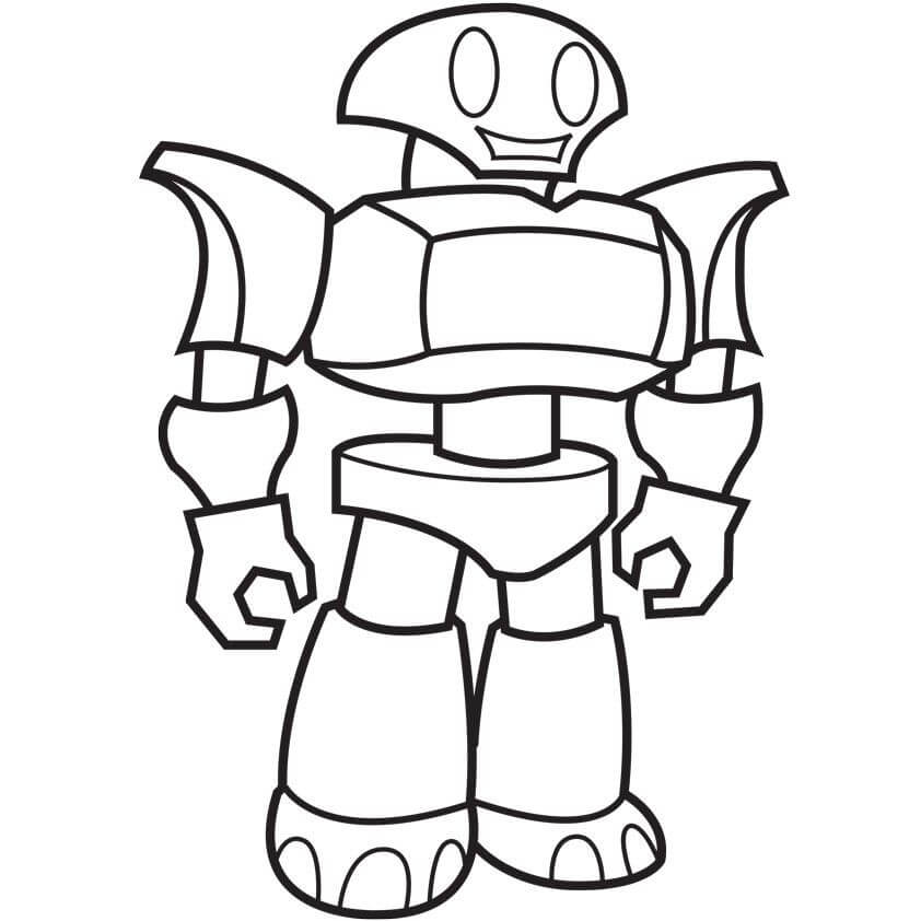 Dibujo de Chico Robot Simple para Colorear y Imprimir