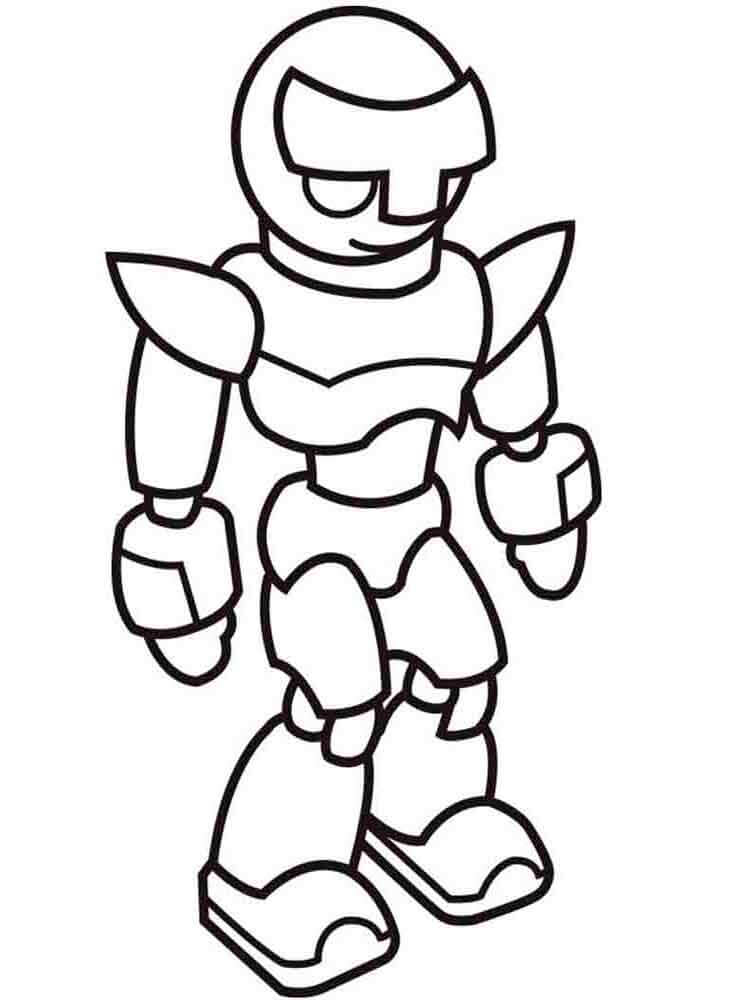 Dibujo de Dibujo Chico Robot Sonriendo para Colorear y Imprimir