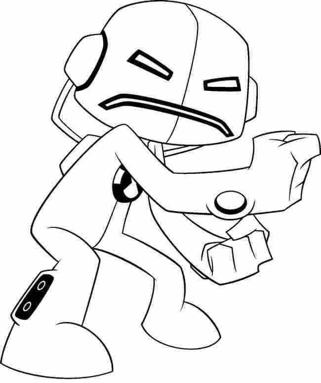 Dibujo de Robot Alienígena de Ben 10 para Colorear y Imprimir
