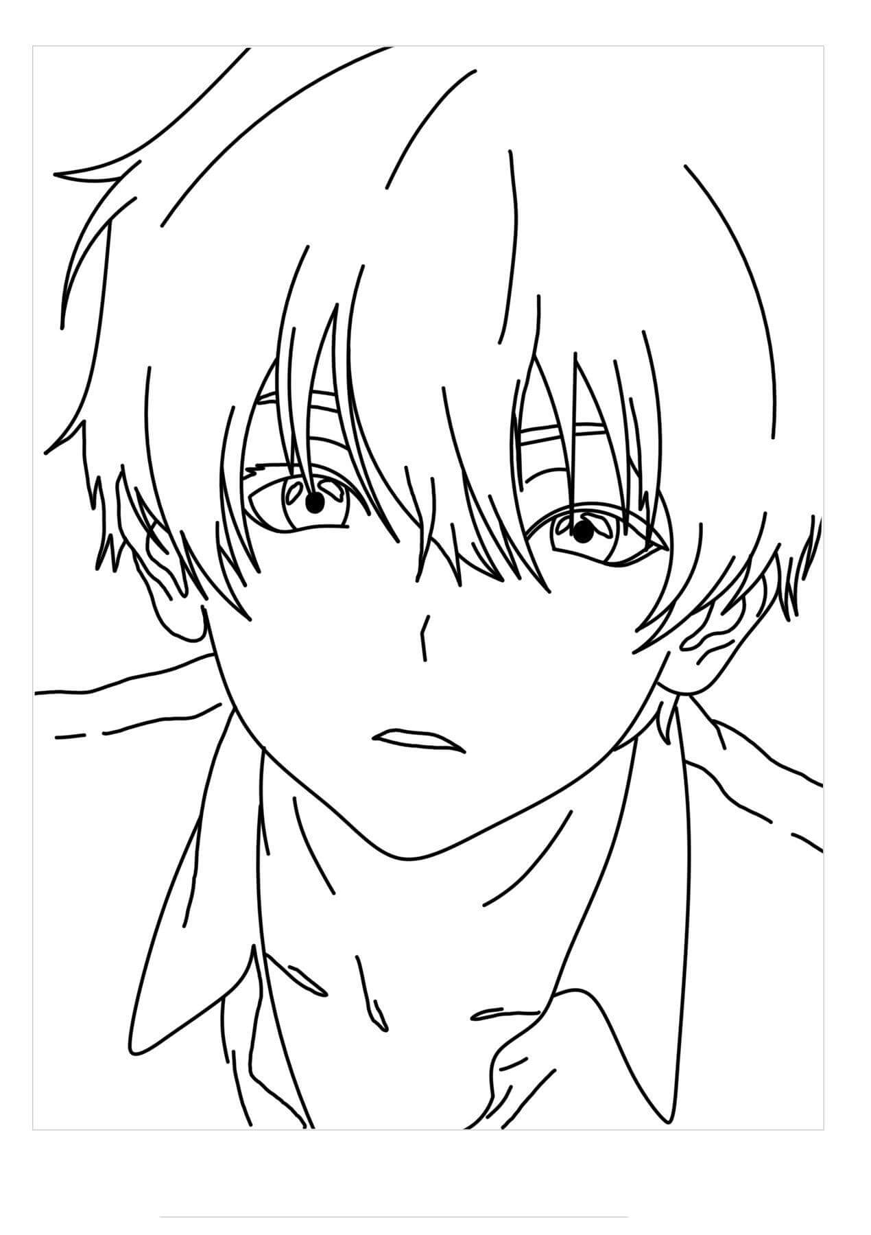 Dibujo de Chico Anime para Colorear y Imprimir