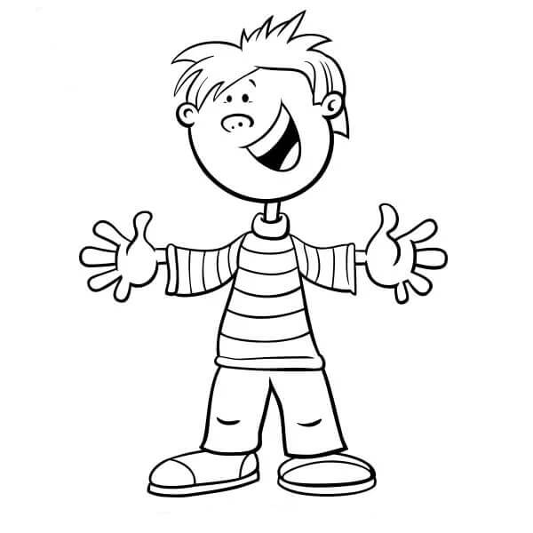 Dibujo de Chico Divertido para Colorear y Imprimir
