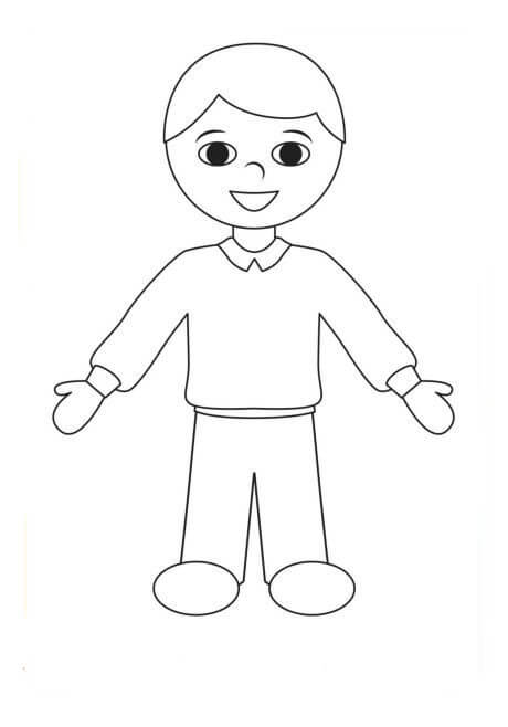 Dibujo de Niño de La Escuela para Colorear y Imprimir