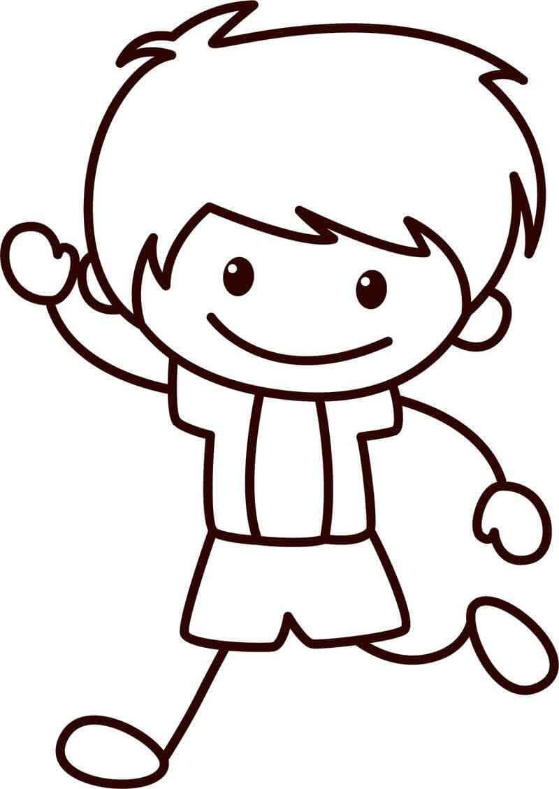 Dibujo de Niño ¡Feliz Niños Escuela para Colorear y Imprimir