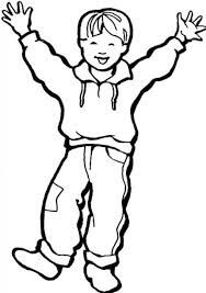 Dibujo de Niño ¡Feliz para Colorear y Imprimir