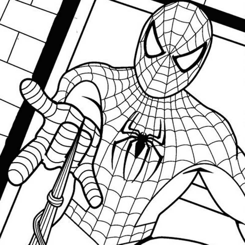 Dibujo de Niño Hombre Araña para Colorear y Imprimir