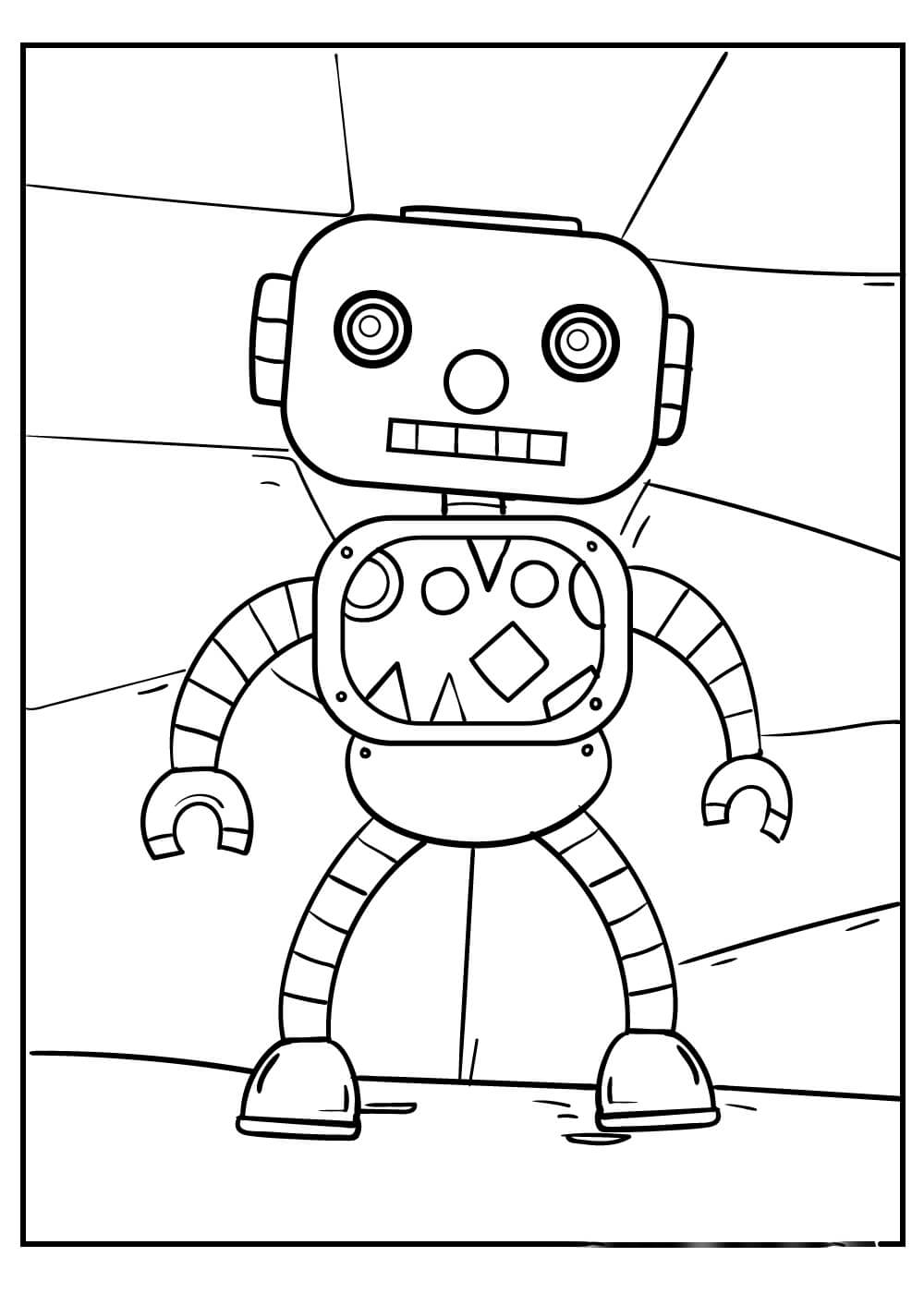 Dibujo de Niño Robot para Colorear y Imprimir