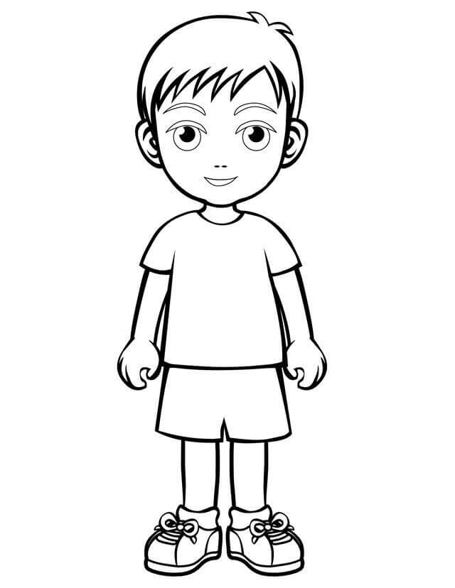 Dibujo de Niño Sonriendo para Colorear y Imprimir