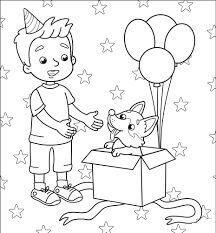 Dibujo de Niño y Perro para Colorear y Imprimir