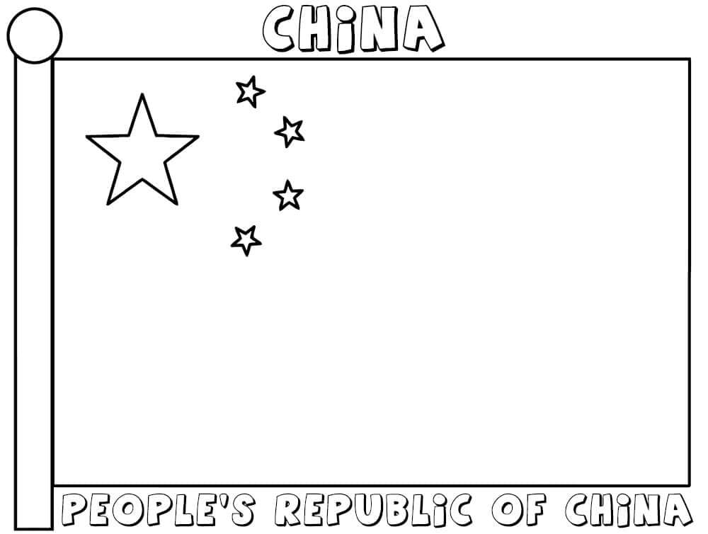 Dibujo de China de Bandera para Colorear y Imprimir