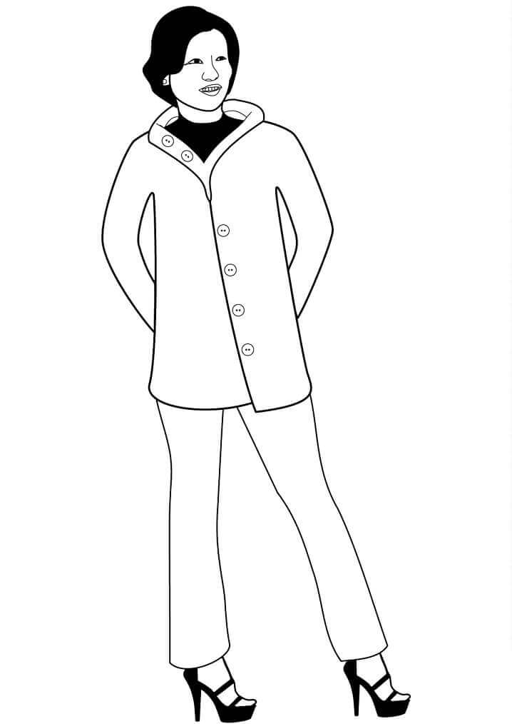 Dibujo de Dama China para Colorear y Imprimir