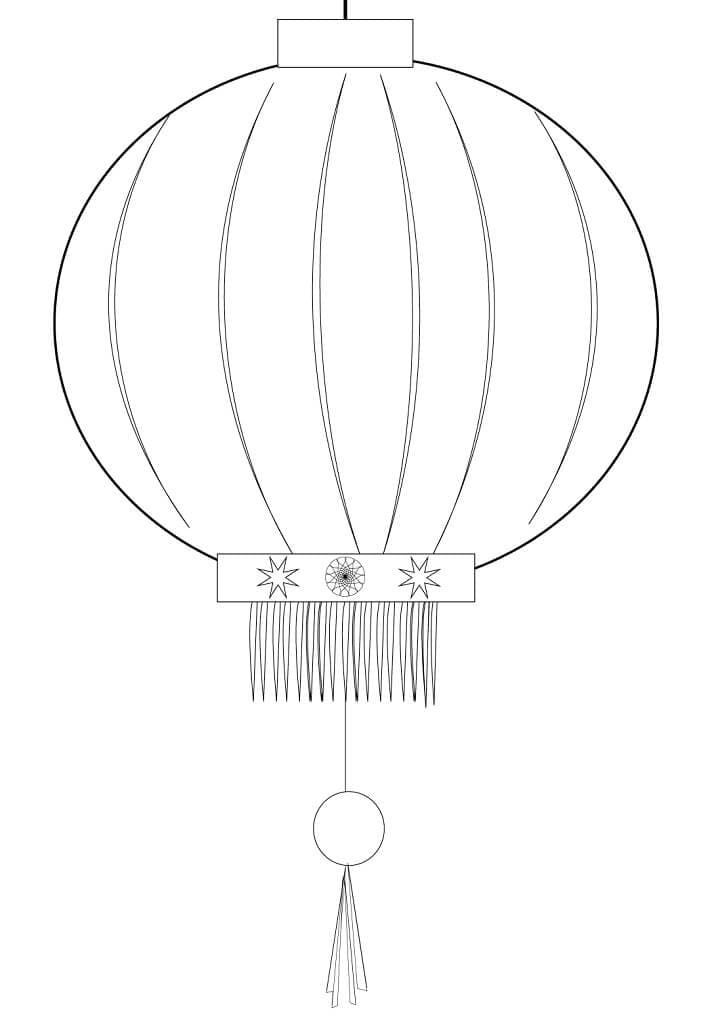 Dibujo de Linterna China para Colorear y Imprimir