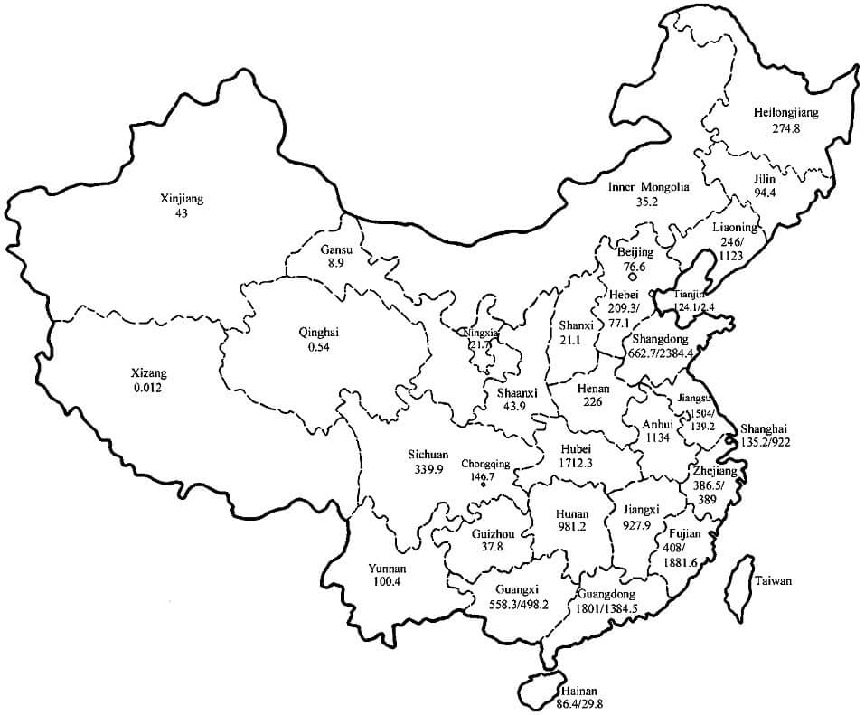 Dibujo de Mapa de China para Colorear y Imprimir
