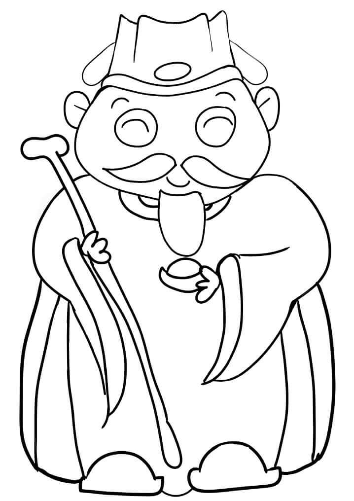 Dibujo de Sabio Chino para Colorear y Imprimir