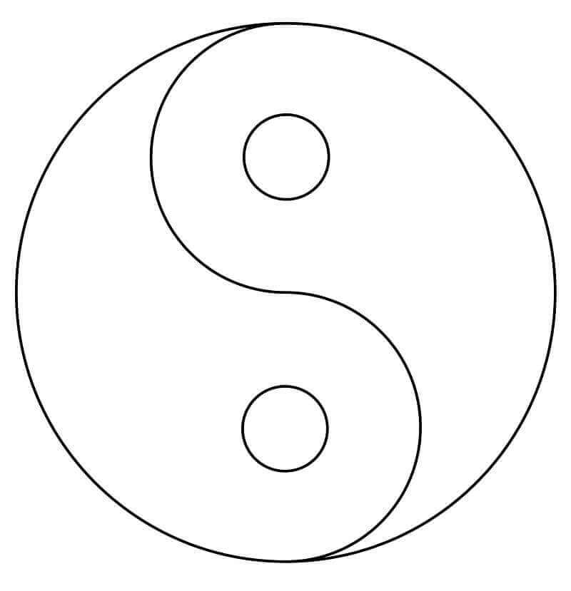Dibujo de Yin Yang para Colorear y Imprimir