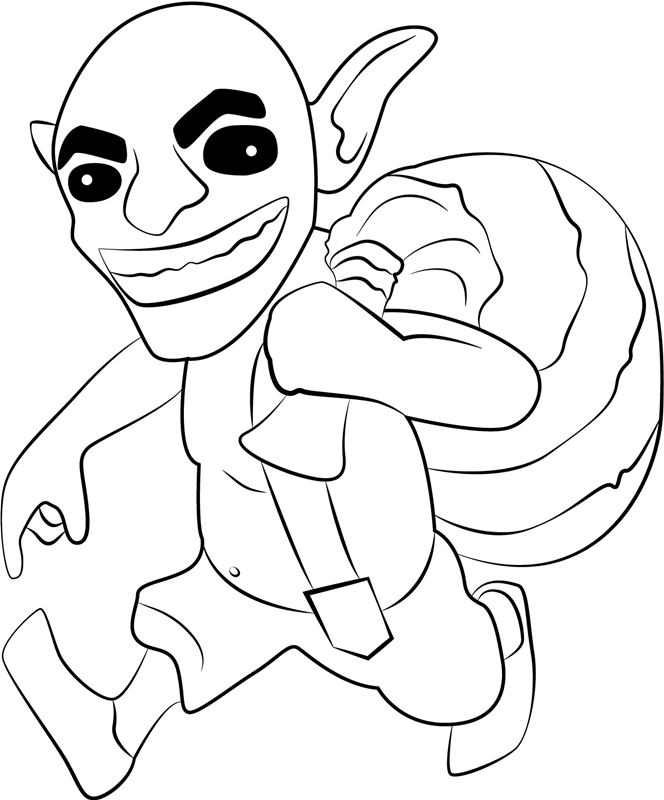 Dibujo de Duende Caminando para Colorear y Imprimir