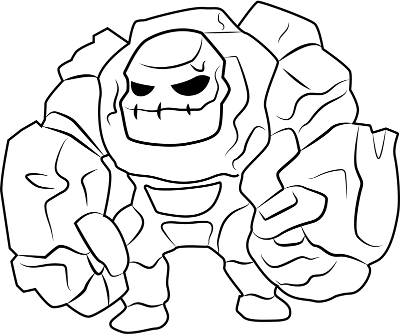 Dibujo de Golem Fuerte para Colorear y Imprimir