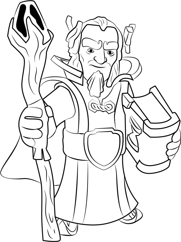 Dibujo de Gran Guardian Sonriendo para Colorear y Imprimir
