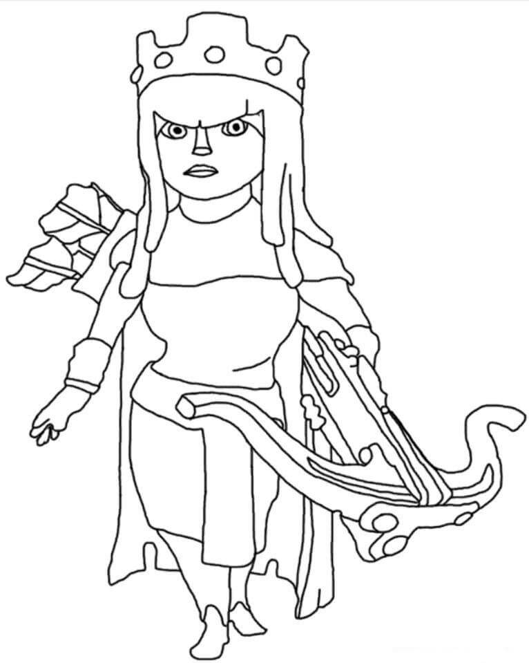 Dibujo de Reina Arquera para Colorear y Imprimir