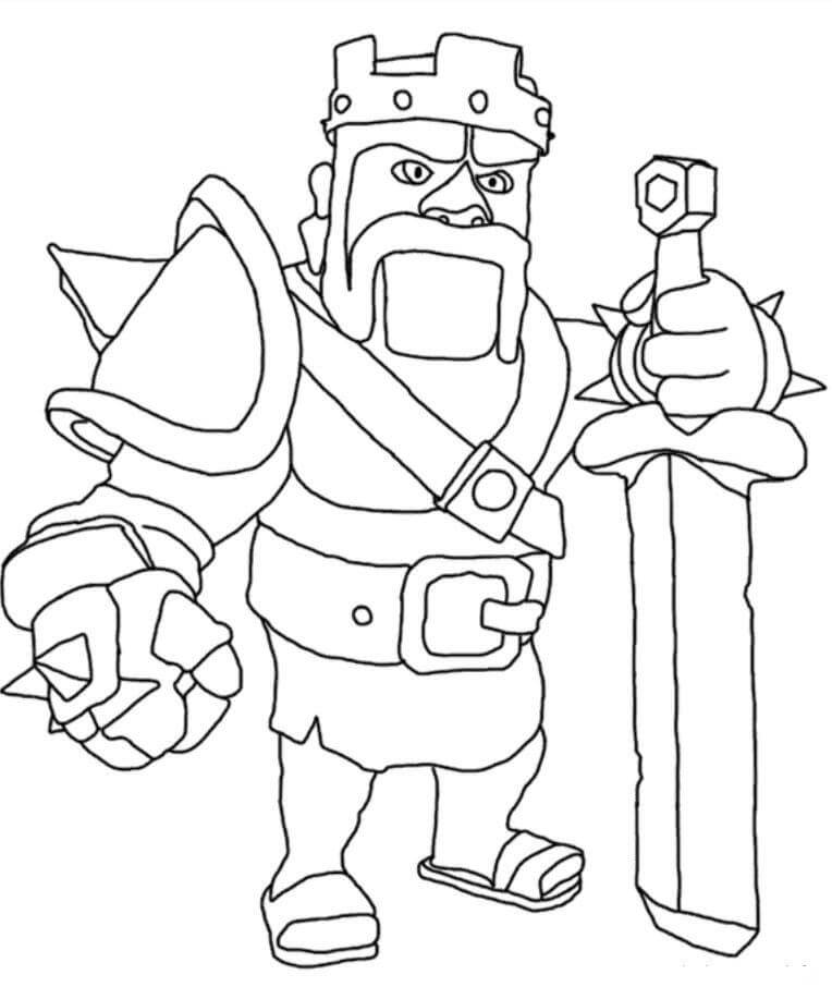 Dibujo de Rey Bárbaro para Colorear y Imprimir