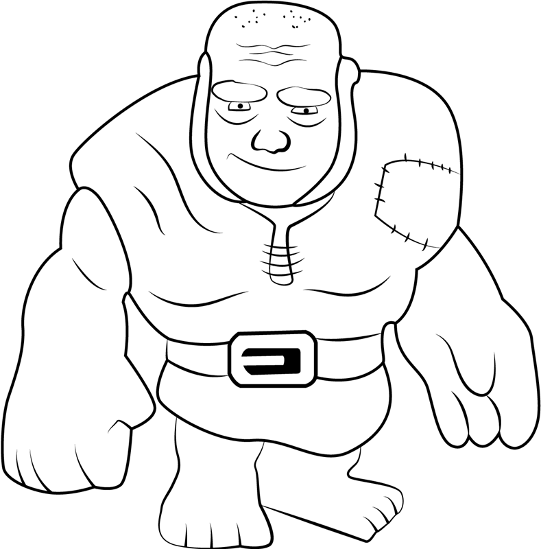 Dibujo de Sonriendo Gigante para Colorear y Imprimir
