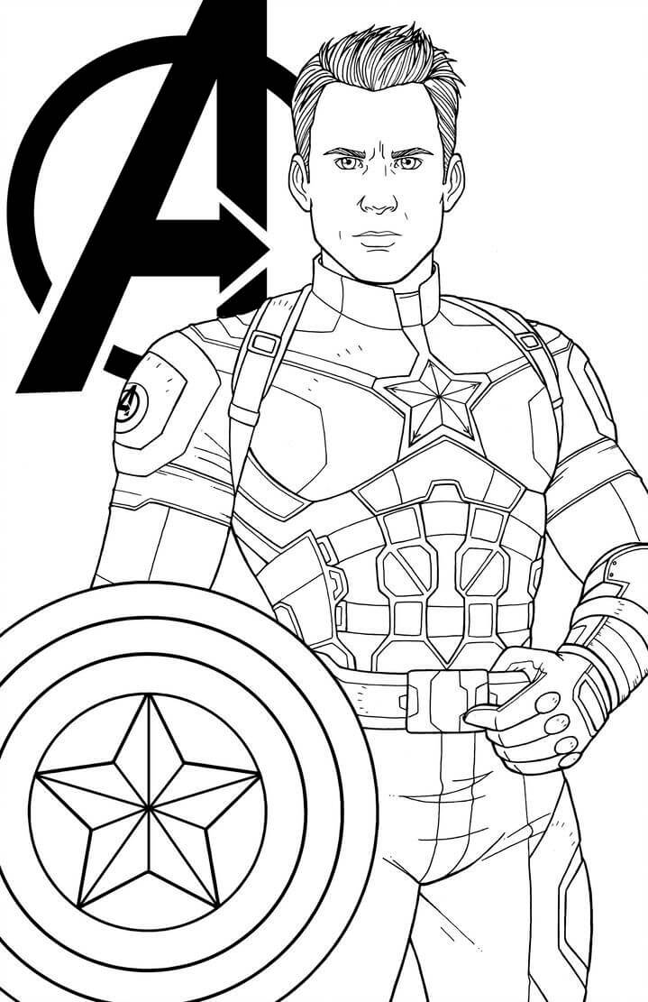 Dibujo de Capitán América de Chris para Colorear y Imprimir
