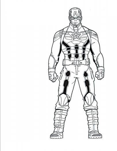 Dibujo de Gran Capitán América de Chris para Colorear y Imprimir
