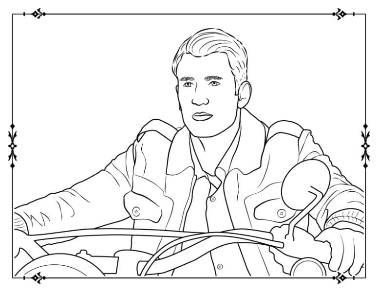 Dibujo de Guapo Chris Evans para Colorear y Imprimir