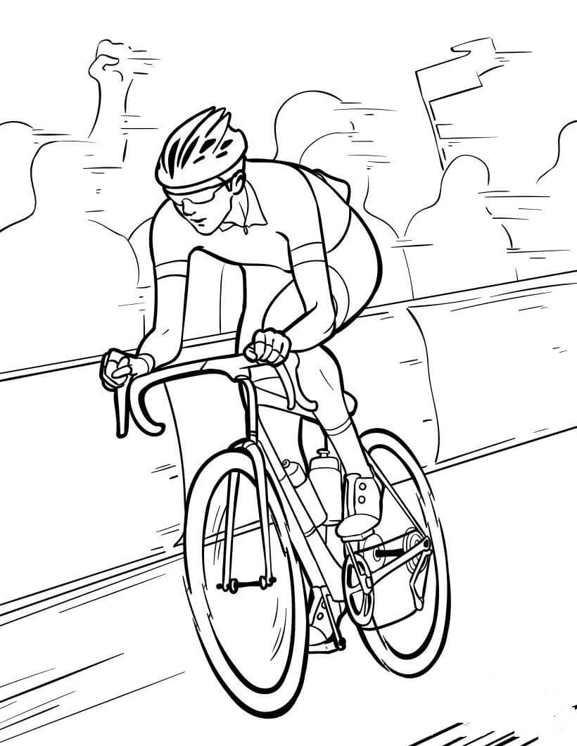 Dibujo de Atleta de Ciclismo para Colorear y Imprimir
