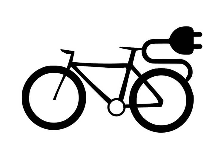 Dibujo de Bicicleta Negra para Colorear y Imprimir