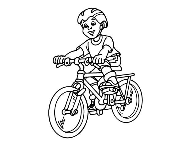 Dibujo de Ciclismo de Estudiantes para Colorear y Imprimir