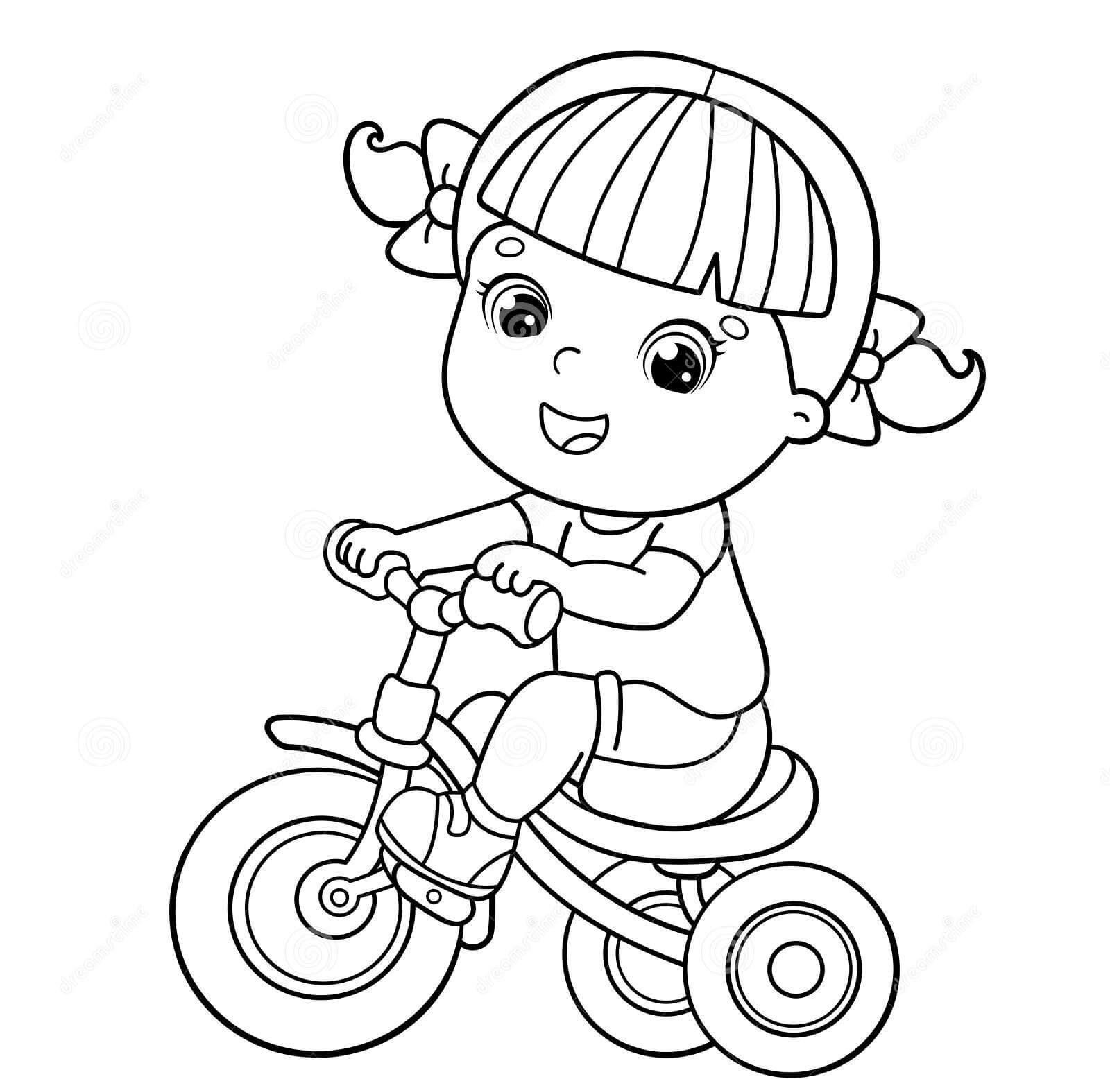 Dibujo de Ciclismo para Niñas para Colorear y Imprimir