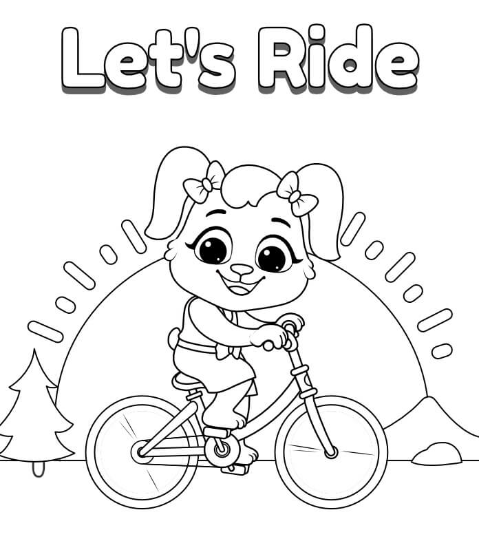 Dibujo de Ciclismo Vamos a Montar para Colorear y Imprimir