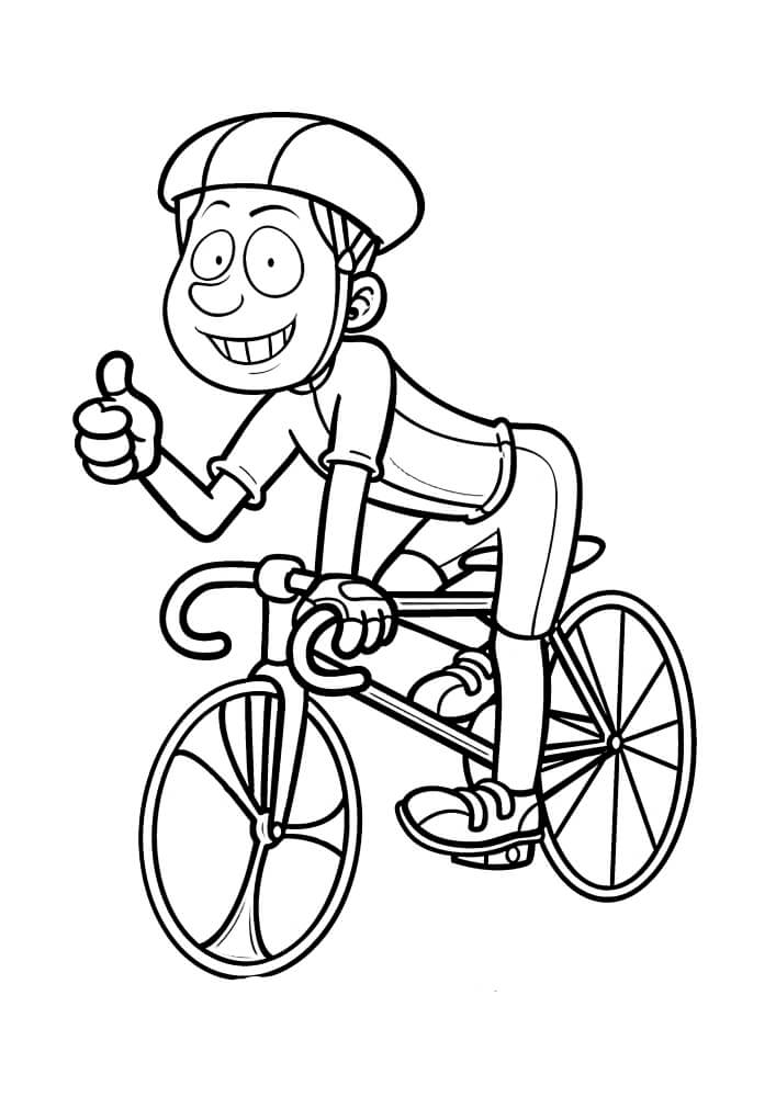 Dibujo de Ciclistas para Colorear y Imprimir