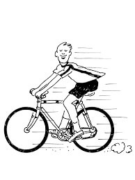 Dibujo de Niño Montar Bicicleta para Colorear y Imprimir