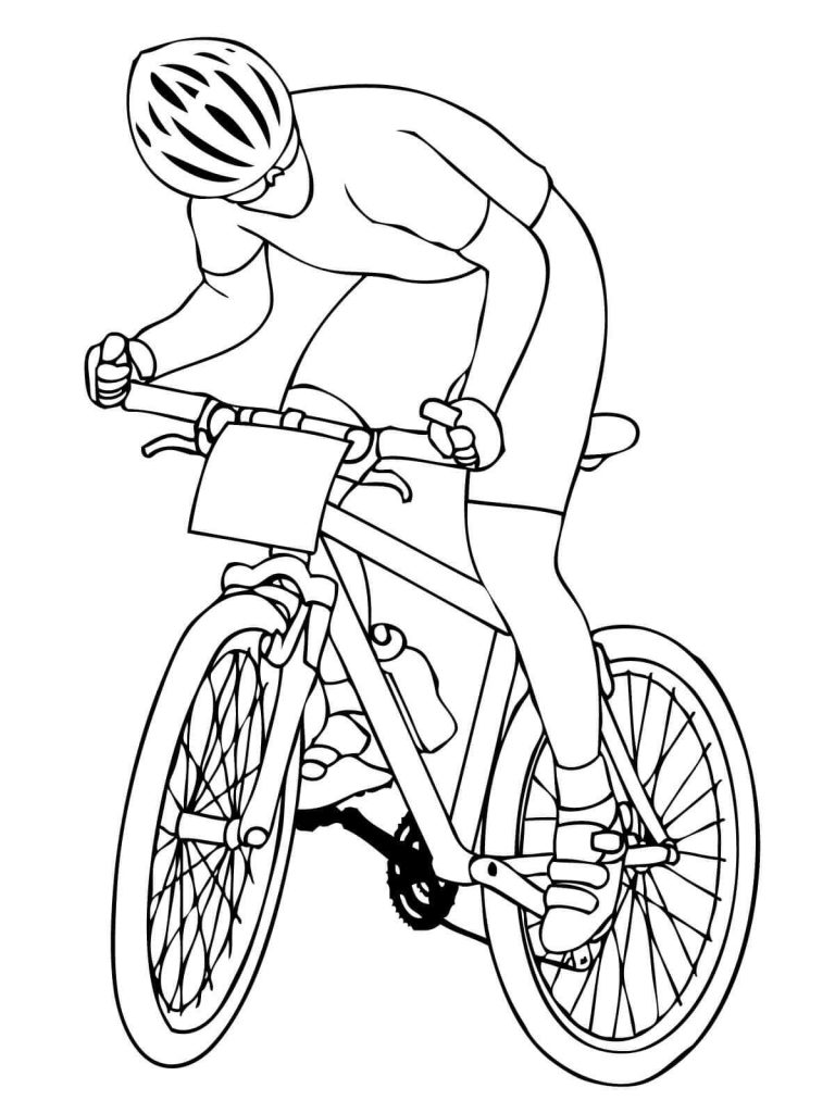 Dibujo de Un Ciclista para Colorear y Imprimir