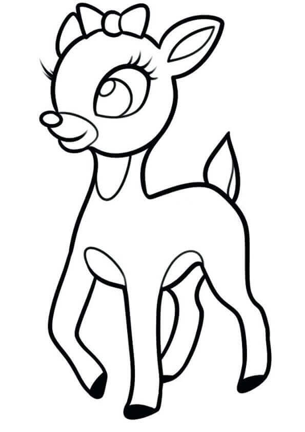 Dibujo de Ciervo Encantador para Colorear y Imprimir
