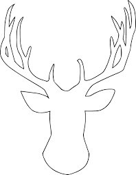 Dibujo de Esquema de Cabeza de Ciervo para Colorear y Imprimir