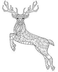 Dibujo de Mándala de Ciervo Saltando para Colorear y Imprimir